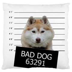 Bad Dog Large Flano Cushion Case (one Side) by Valentinaart