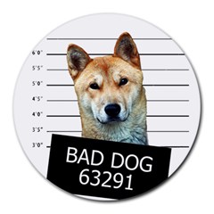 Bad Dog Round Mousepads by Valentinaart