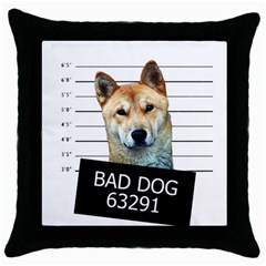 Bad Dog Throw Pillow Case (black) by Valentinaart