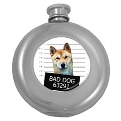 Bad Dog Round Hip Flask (5 Oz) by Valentinaart