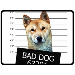 Bad Dog Fleece Blanket (large)  by Valentinaart