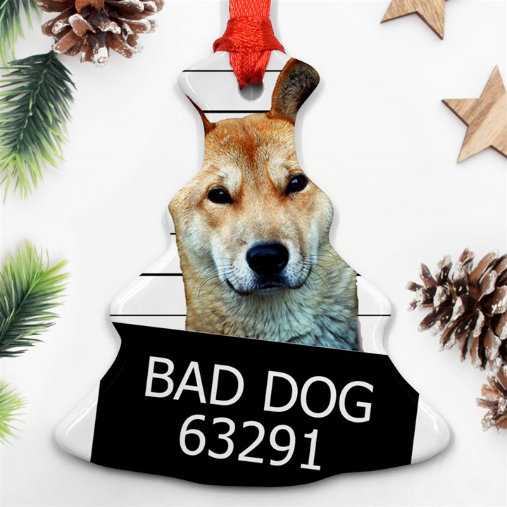 Bad dog Christmas Tree Ornament (Two Sides)