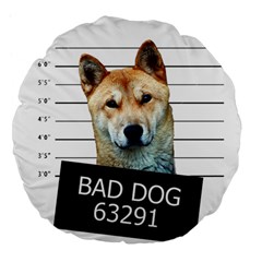 Bad Dog Large 18  Premium Flano Round Cushions by Valentinaart