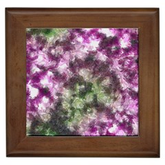 Purple Green Paint Texture          Framed Tile by LalyLauraFLM