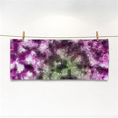 Purple Green Paint Texture          Hand Towel by LalyLauraFLM