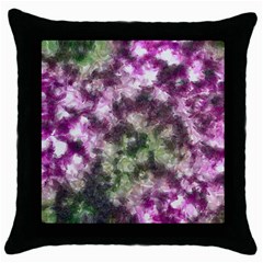 Purple Green Paint Texture          Throw Pillow Case (black) by LalyLauraFLM