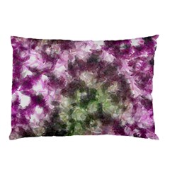 Purple Green Paint Texture          Pillow Case by LalyLauraFLM