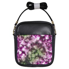 Purple Green Paint Texture          Girls Sling Bag by LalyLauraFLM