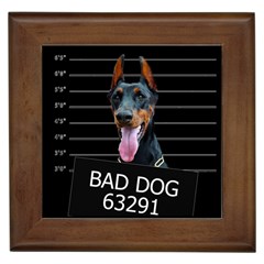 Bad Dog Framed Tiles by Valentinaart