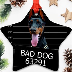 Bad Dog Ornament (star) by Valentinaart