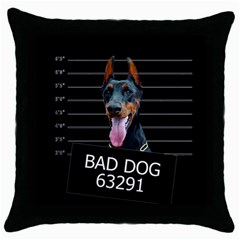 Bad Dog Throw Pillow Case (black) by Valentinaart