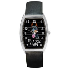 Bad Dog Barrel Style Metal Watch by Valentinaart