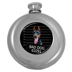 Bad Dog Round Hip Flask (5 Oz) by Valentinaart