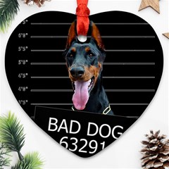 Bad Dog Heart Ornament (two Sides) by Valentinaart