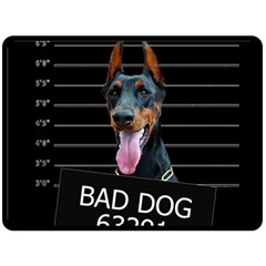 Bad Dog Fleece Blanket (large)  by Valentinaart