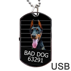 Bad Dog Dog Tag Usb Flash (one Side) by Valentinaart