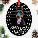 Bad dog Oval Filigree Ornament (Two Sides) Front