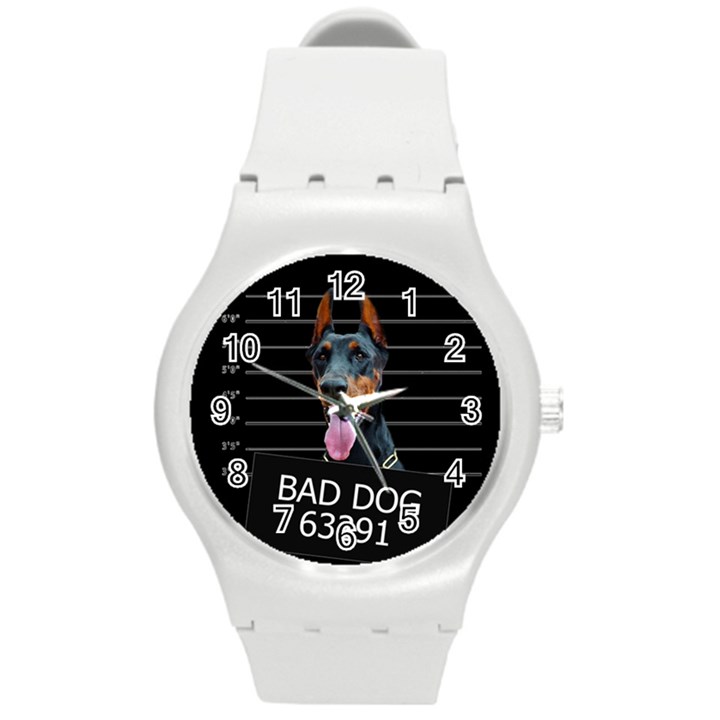 Bad dog Round Plastic Sport Watch (M)