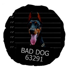 Bad Dog Large 18  Premium Flano Round Cushions by Valentinaart