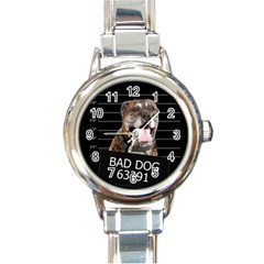 Bad Dog Round Italian Charm Watch by Valentinaart