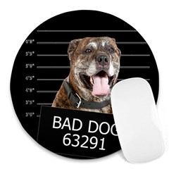 Bad Dog Round Mousepads by Valentinaart