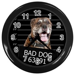 Bad Dog Wall Clocks (black) by Valentinaart