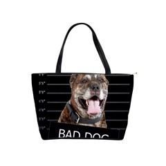 Bad Dog Shoulder Handbags by Valentinaart