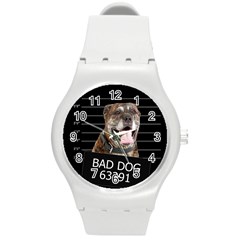 Bad Dog Round Plastic Sport Watch (m) by Valentinaart