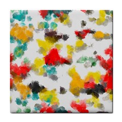 Colorful Paint Stokes           Tile Coaster by LalyLauraFLM