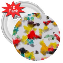 Colorful Paint Stokes           3  Button (10 Pack) by LalyLauraFLM