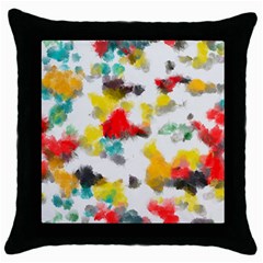 Colorful Paint Stokes           Throw Pillow Case (black) by LalyLauraFLM