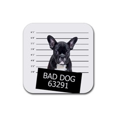 Bad Dog Rubber Coaster (square)  by Valentinaart