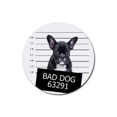 Bad dog Rubber Round Coaster (4 pack) 