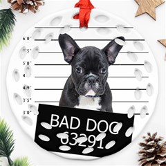 Bad dog Round Filigree Ornament (Two Sides)