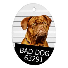 Bad Dog Ornament (oval) by Valentinaart