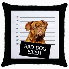 Bad Dog Throw Pillow Case (black) by Valentinaart