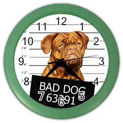 Bad Dog Color Wall Clocks by Valentinaart