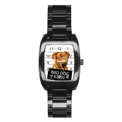 Bad Dog Stainless Steel Barrel Watch by Valentinaart