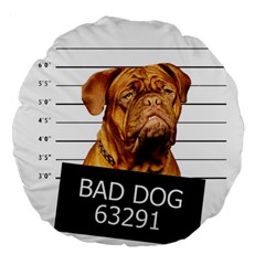 Bad Dog Large 18  Premium Flano Round Cushions by Valentinaart