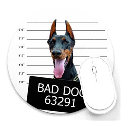 Bad Dog Round Mousepads by Valentinaart