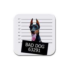 Bad dog Rubber Square Coaster (4 pack) 