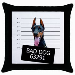 Bad Dog Throw Pillow Case (black) by Valentinaart