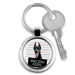 Bad Dog Key Chains (round)  by Valentinaart