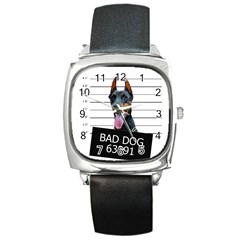 Bad dog Square Metal Watch