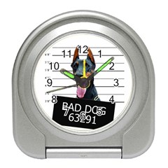 Bad Dog Travel Alarm Clocks by Valentinaart