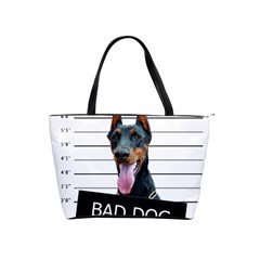 Bad Dog Shoulder Handbags by Valentinaart