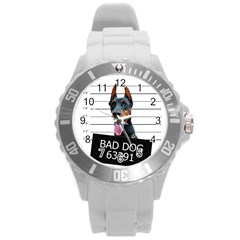 Bad dog Round Plastic Sport Watch (L)