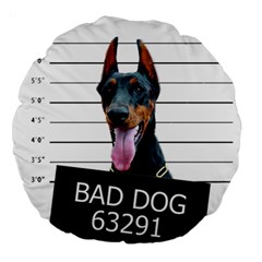 Bad Dog Large 18  Premium Round Cushions by Valentinaart