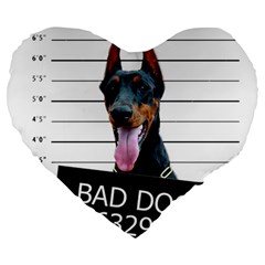 Bad dog Large 19  Premium Heart Shape Cushions