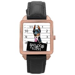 Bad dog Rose Gold Leather Watch 